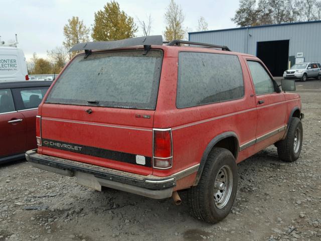 1GNCT18Z4M0118420 - 1991 CHEVROLET BLAZER S10 RED photo 4