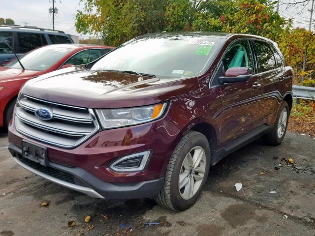 2FMPK4J86HBB77422 - 2017 FORD EDGE SEL RED photo 2