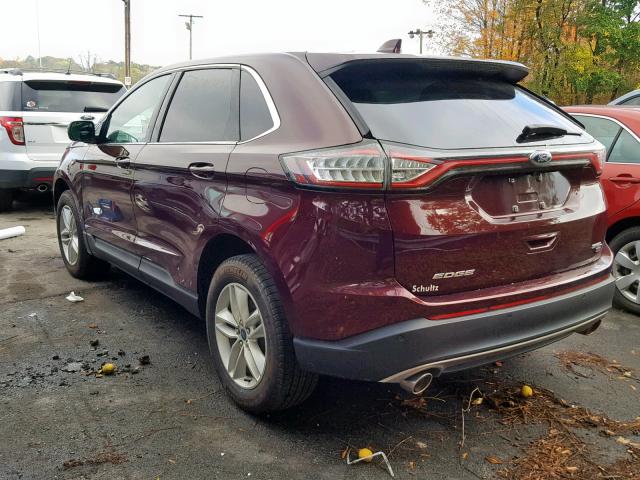 2FMPK4J86HBB77422 - 2017 FORD EDGE SEL RED photo 3