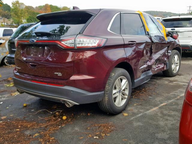 2FMPK4J86HBB77422 - 2017 FORD EDGE SEL RED photo 4