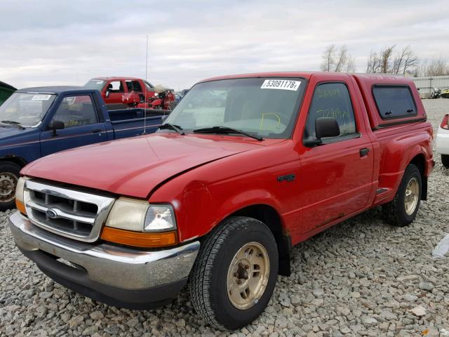 1FTYR10C4XPA89629 - 1999 FORD RANGER RED photo 2