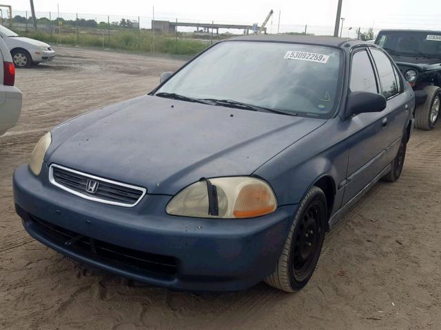 2HGEJ6625VH529821 - 1997 HONDA CIVIC DX BLUE photo 2