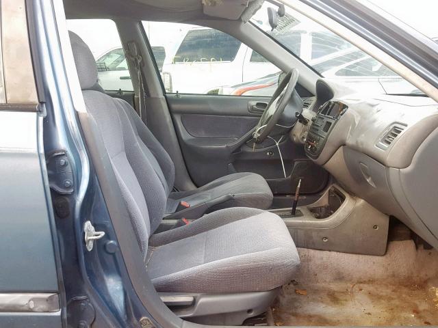 2HGEJ6625VH529821 - 1997 HONDA CIVIC DX BLUE photo 5