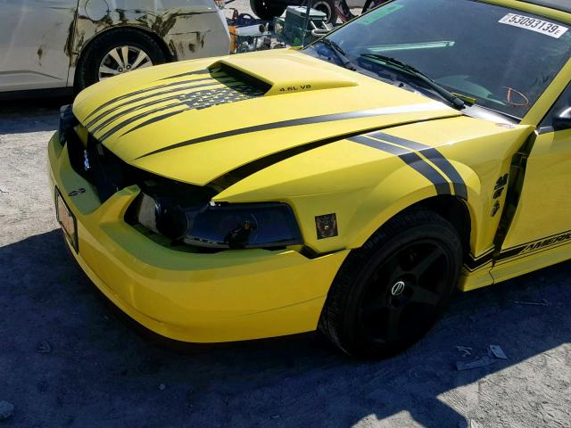 1FAFP45X81F117266 - 2001 FORD MUSTANG GT YELLOW photo 9
