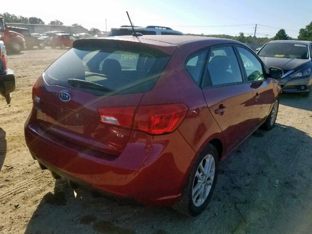 KNAFU5A24B5332621 - 2011 KIA FORTE EX RED photo 4