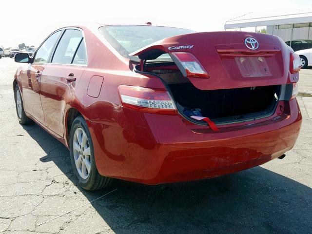 4T4BF3EK0BR202868 - 2011 TOYOTA CAMRY BASE RED photo 3
