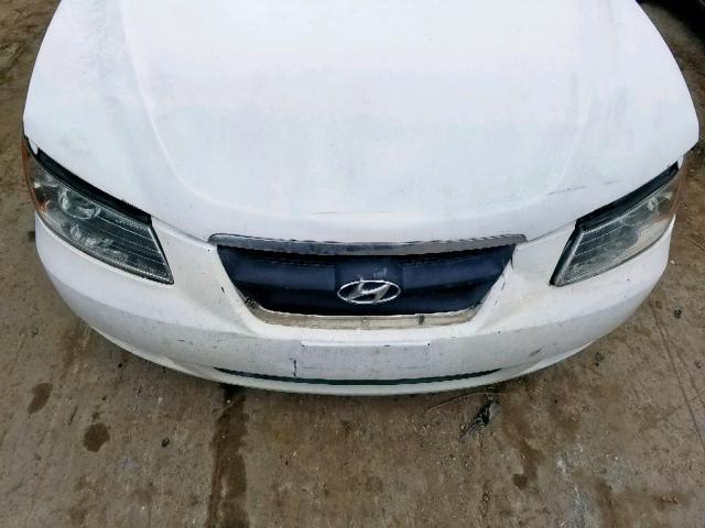 5NPEU46F86H053750 - 2006 HYUNDAI SONATA GLS WHITE photo 9