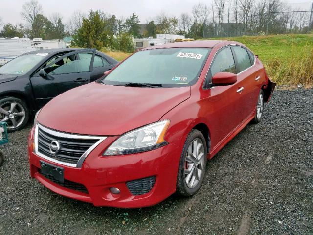 3N1AB7APXDL725877 - 2013 NISSAN SENTRA S RED photo 2