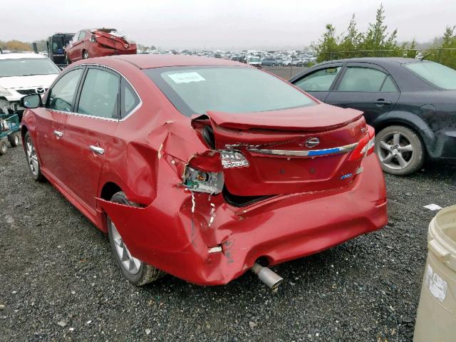 3N1AB7APXDL725877 - 2013 NISSAN SENTRA S RED photo 3