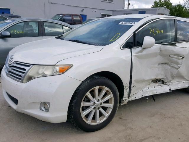 4T3ZA3BB0AU037132 - 2010 TOYOTA VENZA WHITE photo 9