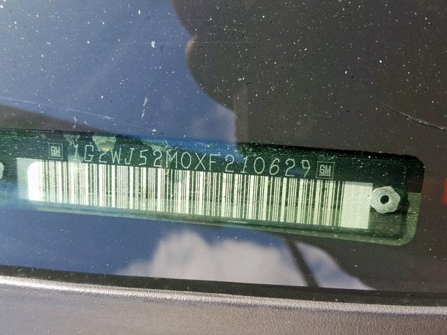 1G2WJ52M0XF210629 - 1999 PONTIAC GRAND PRIX BLACK photo 10