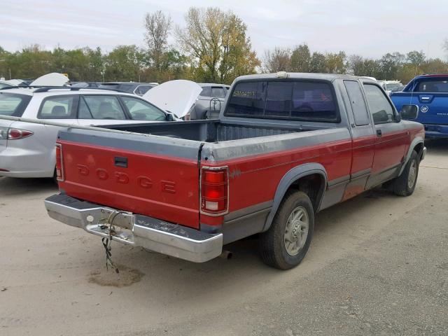 1B7GL23Y3MS259448 - 1991 DODGE DAKOTA RED photo 4