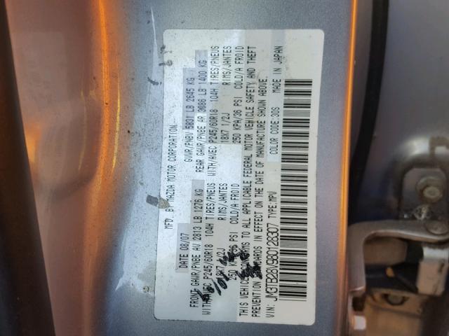 JM3TB28V980128307 - 2008 MAZDA CX-9 GRAY photo 10