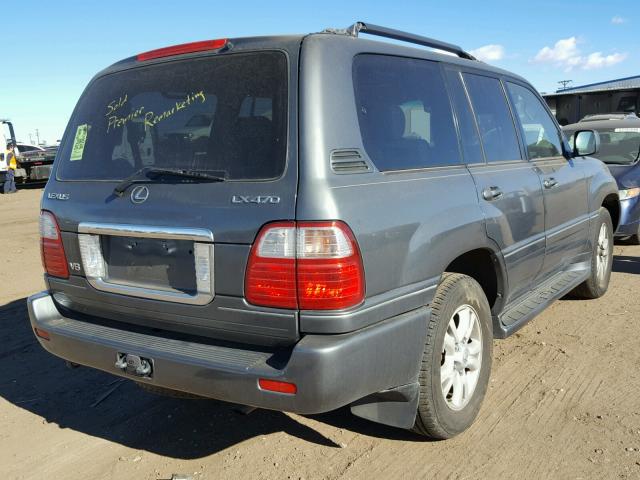 JTJHT00W354001042 - 2005 LEXUS LX 470 GRAY photo 4