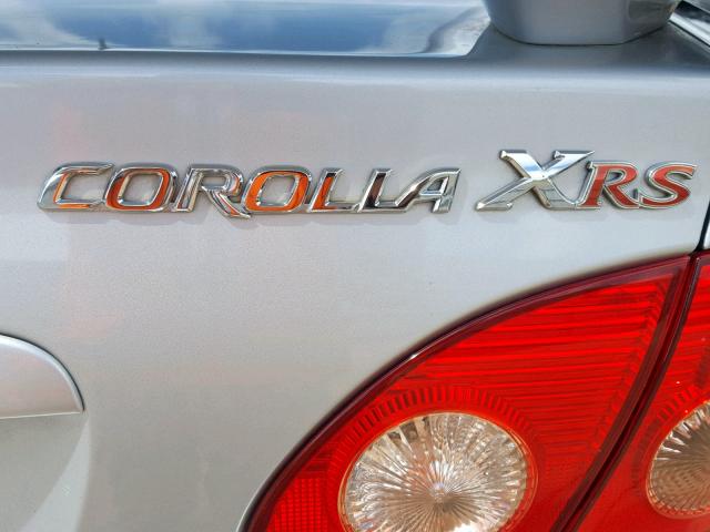 2T1BY32E25C392729 - 2005 TOYOTA COROLLA XR 银色 照片 9