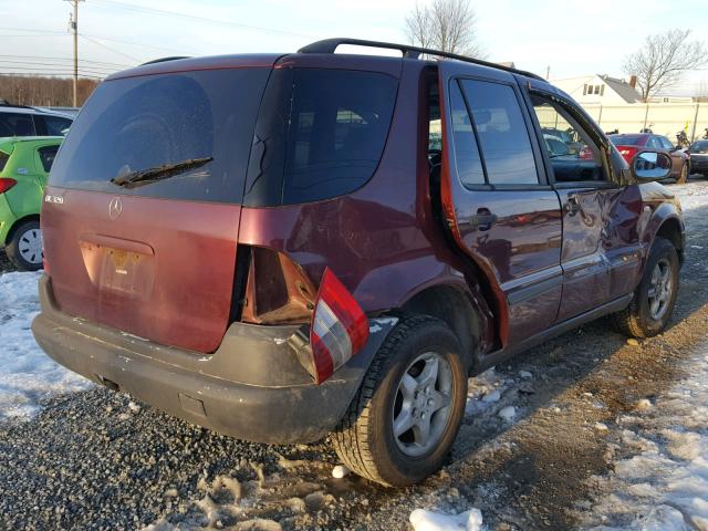 4JGAB54E0XA102965 - 1999 MERCEDES-BENZ ML 320 MAROON photo 4