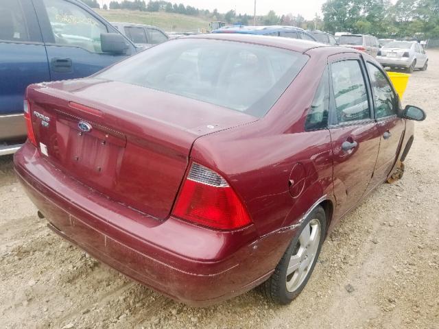 1FAHP34N07W299914 - 2007 FORD FOCUS ZX4 MAROON photo 4