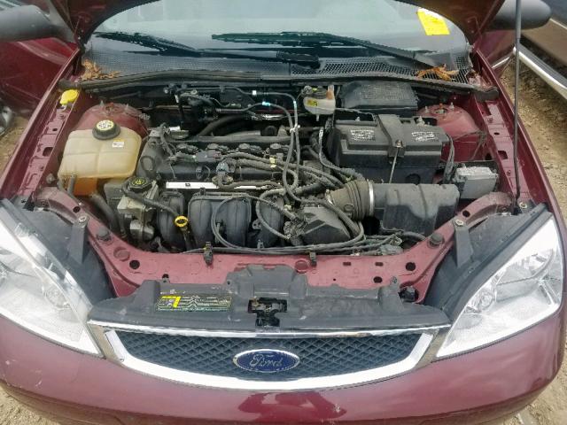 1FAHP34N07W299914 - 2007 FORD FOCUS ZX4 MAROON photo 7