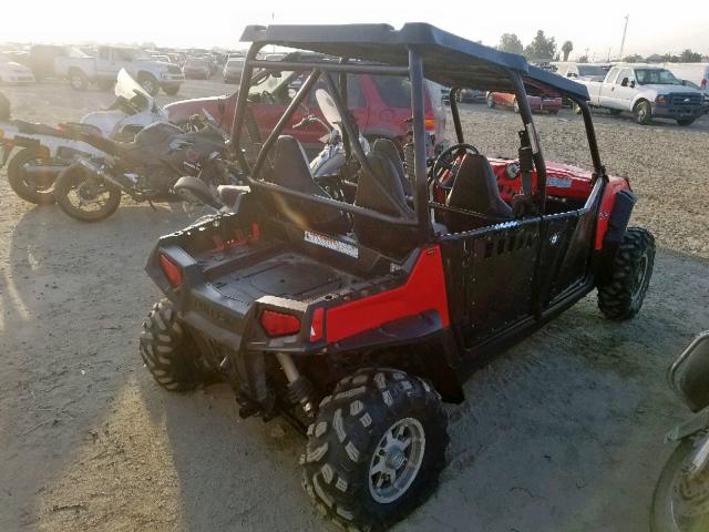 4XAXE76A6DF677086 - 2013 POLARIS RZR 4 800 RED photo 4