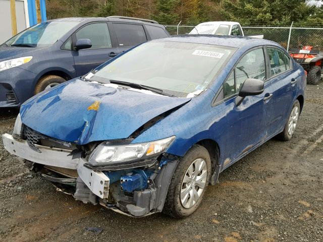 2HGFB2E26DH009962 - 2013 HONDA CIVIC DX BLUE photo 2