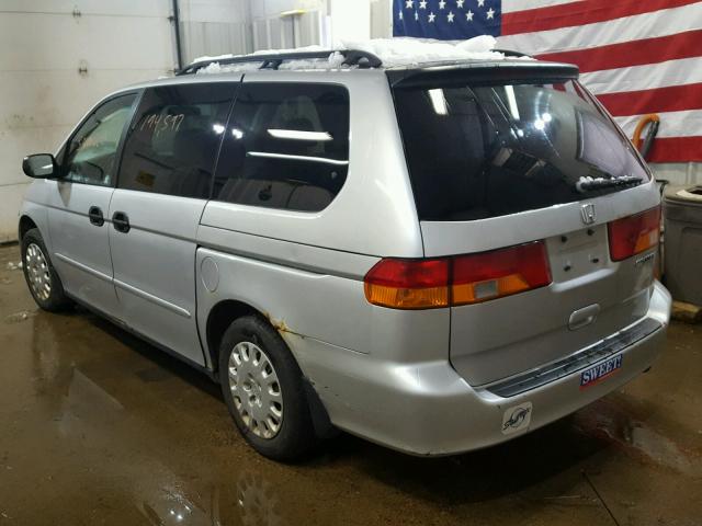 2HKRL18562H587170 - 2002 HONDA ODYSSEY LX SILVER photo 3