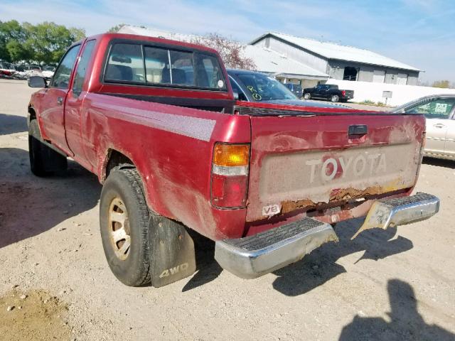 4TAVN13D1RZ308519 - 1994 TOYOTA PICKUP 1/2 RED photo 3