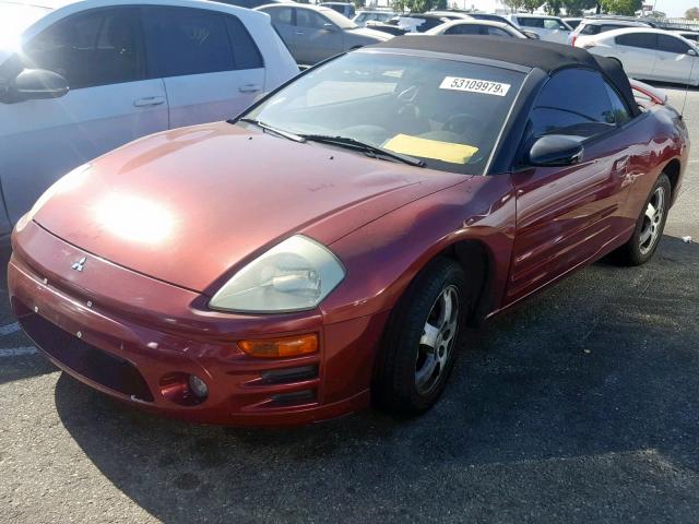 4A3AE45G25E002309 - 2005 MITSUBISHI ECLIPSE SP RED photo 2