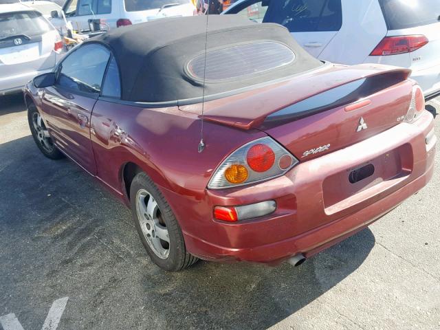 4A3AE45G25E002309 - 2005 MITSUBISHI ECLIPSE SP RED photo 3