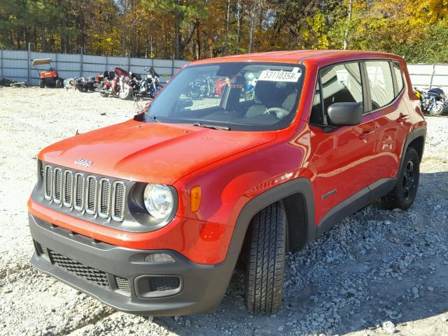 ZACCJAAT7GPD04665 - 2016 JEEP RENEGADE S RED photo 2