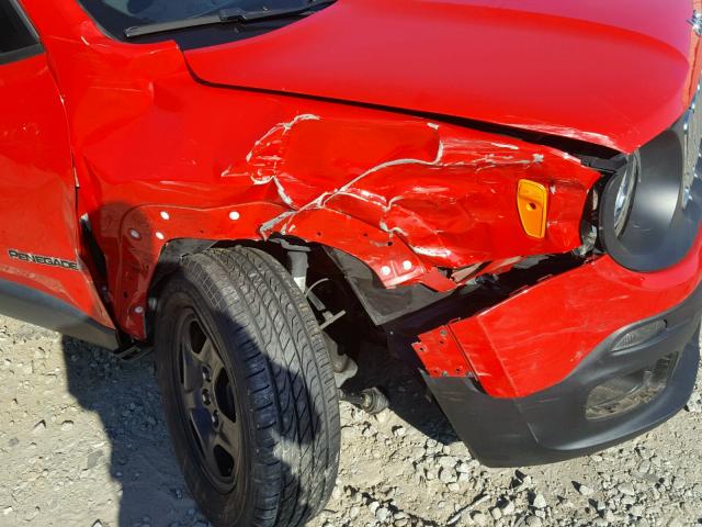 ZACCJAAT7GPD04665 - 2016 JEEP RENEGADE S წითელი ფოტო 9