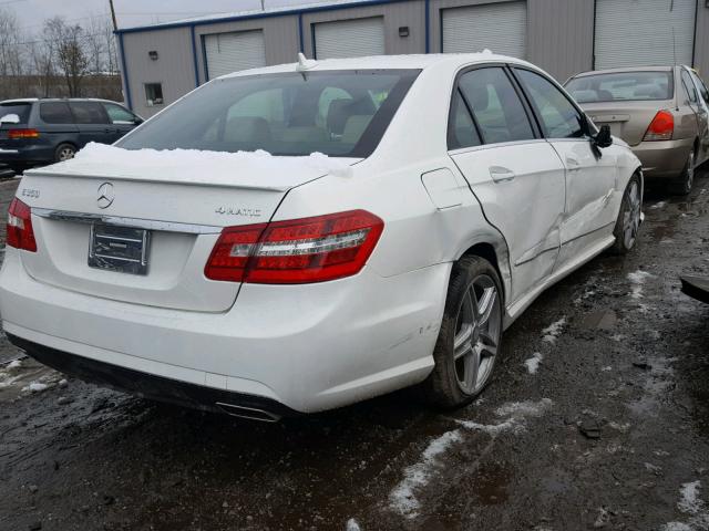 WDDHF8JB4DA739183 - 2013 MERCEDES-BENZ E 350 4MAT WHITE photo 4