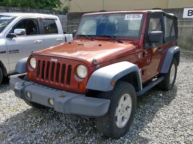 1J4FA24148L596188 - 2008 JEEP WRANGLER X RED photo 2