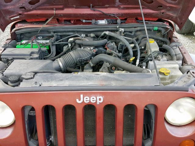 1J4FA24148L596188 - 2008 JEEP WRANGLER X RED photo 7