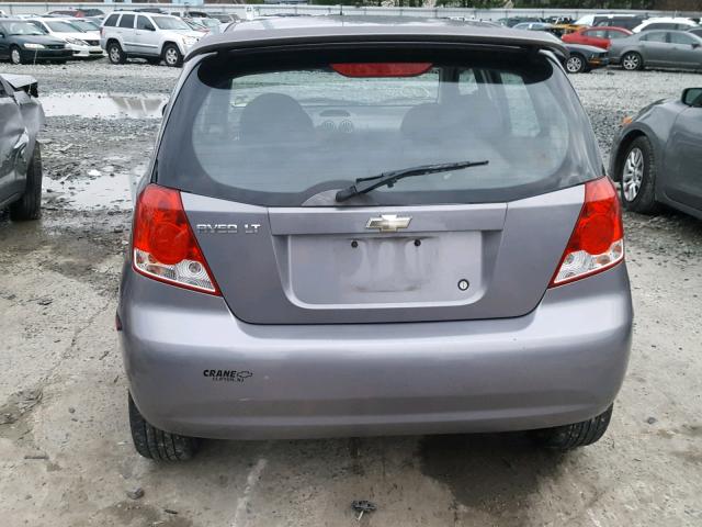 KL1TG66616B578765 - 2006 CHEVROLET AVEO LT GRAY photo 9