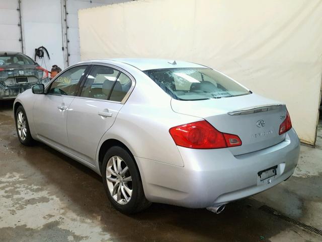 JNKCV61F49M363376 - 2009 INFINITI G37 SILVER photo 3