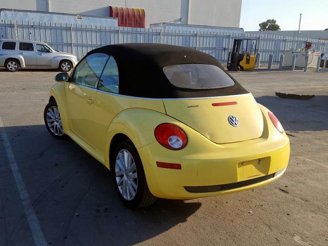 3VWRF31Y68M404874 - 2008 VOLKSWAGEN NEW BEETLE ყვითელი ფოტო 3