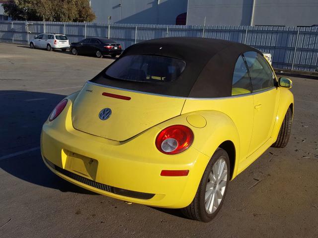 3VWRF31Y68M404874 - 2008 VOLKSWAGEN NEW BEETLE ყვითელი ფოტო 4