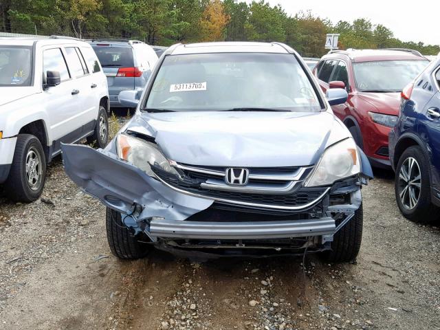 5J6RE4H76AL091724 - 2010 HONDA CR-V EXL BLUE photo 9