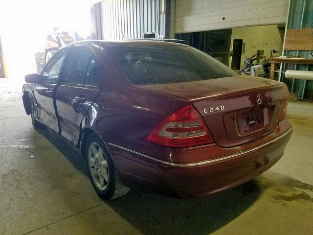 WDBRF61JX2F290648 - 2002 MERCEDES-BENZ C 240 RED photo 3