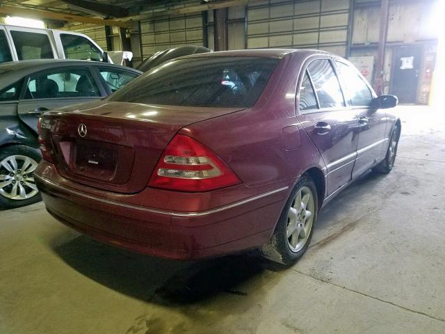 WDBRF61JX2F290648 - 2002 MERCEDES-BENZ C 240 RED photo 4