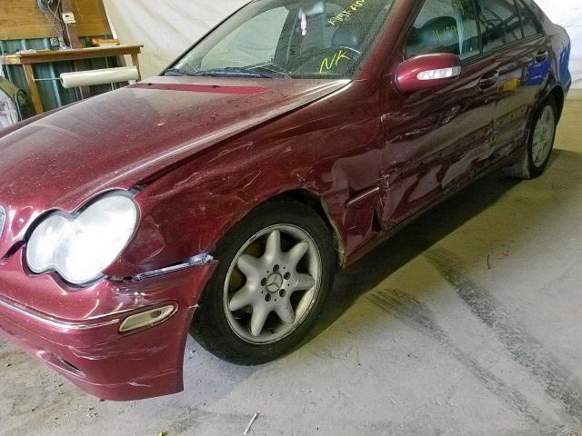 WDBRF61JX2F290648 - 2002 MERCEDES-BENZ C 240 RED photo 9