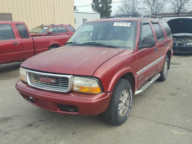 1GKDT13W4W2523389 - 1998 GMC JIMMY MAROON photo 2