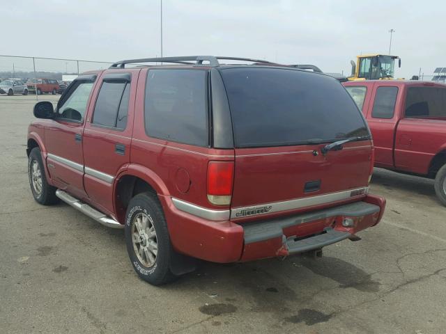 1GKDT13W4W2523389 - 1998 GMC JIMMY MAROON photo 3