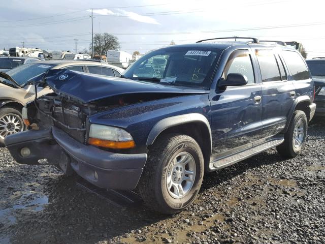 1D4HS38N13F506164 - 2003 DODGE DURANGO SP BLUE photo 2