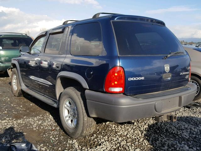 1D4HS38N13F506164 - 2003 DODGE DURANGO SP BLUE photo 3