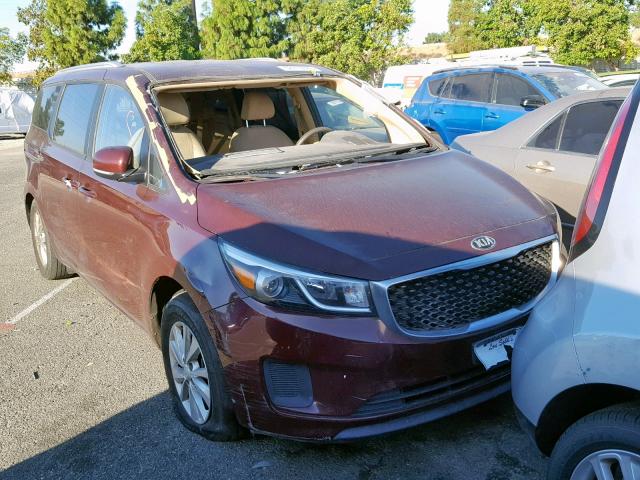 KNDMB5C18G6095203 - 2016 KIA SEDONA LX BURGUNDY photo 1