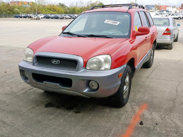 KM8SC13D44U706435 - 2004 HYUNDAI SANTA FE G RED photo 2