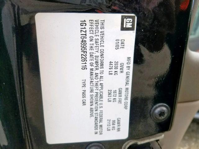 1G1ZT64895F226116 - 2005 CHEVROLET MALIBU MAX BLACK photo 10