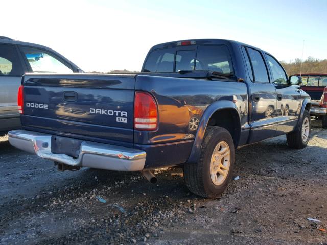 1D7HL48N54S684075 - 2004 DODGE DAKOTA QUA BLUE photo 4