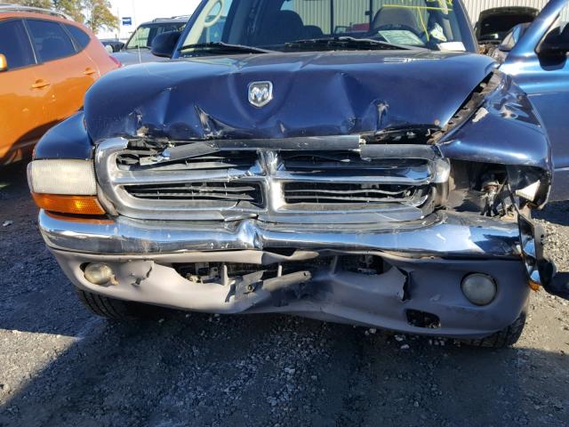 1D7HL48N54S684075 - 2004 DODGE DAKOTA QUA BLUE photo 7